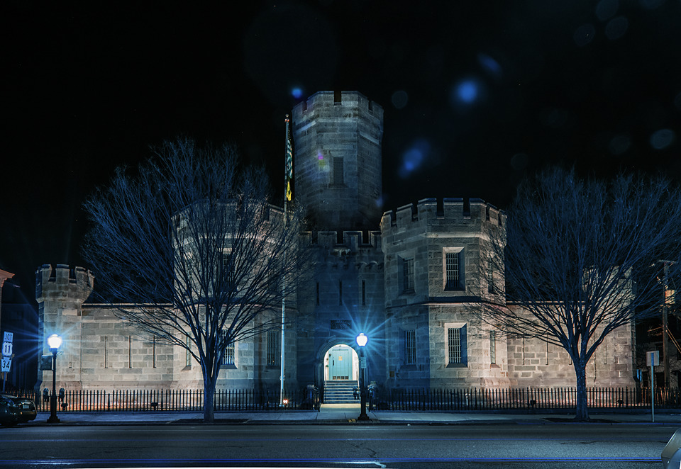 Old Cumberland County Prison at night